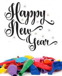 happy new year printed balloons